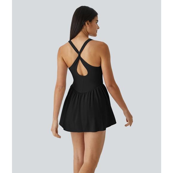 Halara Breezeful Corset Pocket Quick Dry Flowy Pickleball Active Dress Black M - Picture 2 of 7